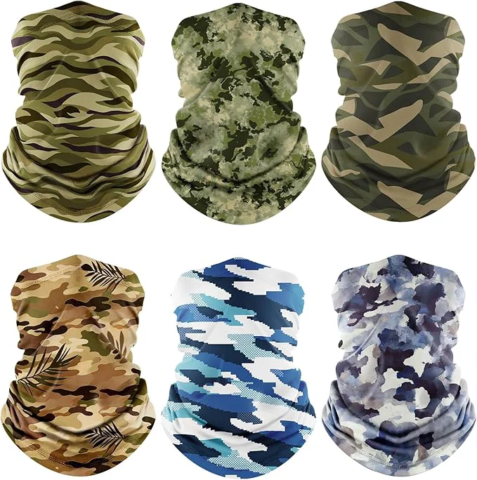 Secure Fuinloth Neck Gaiter 6 Pack Cooling UV Protection Bandana Face Mask Gator Scarf Effective