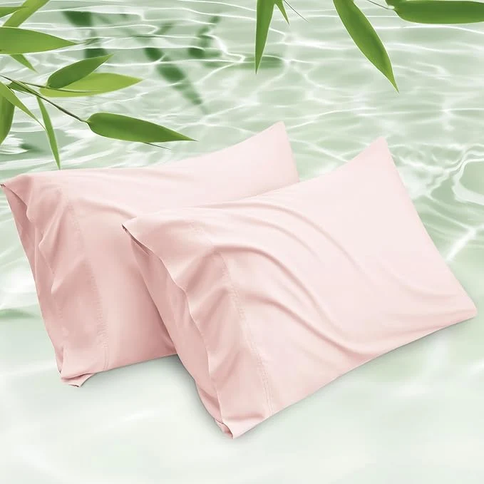 World-Class Bedsure Cooling Pillow Cases Queen Rayon Derived from Bamboo Pink Pillowcases Queen Size Set of 2 PureWoven Silky Soft Valentines Pillow Covers with Envelope Closure Gifts 20x30 Inches Official