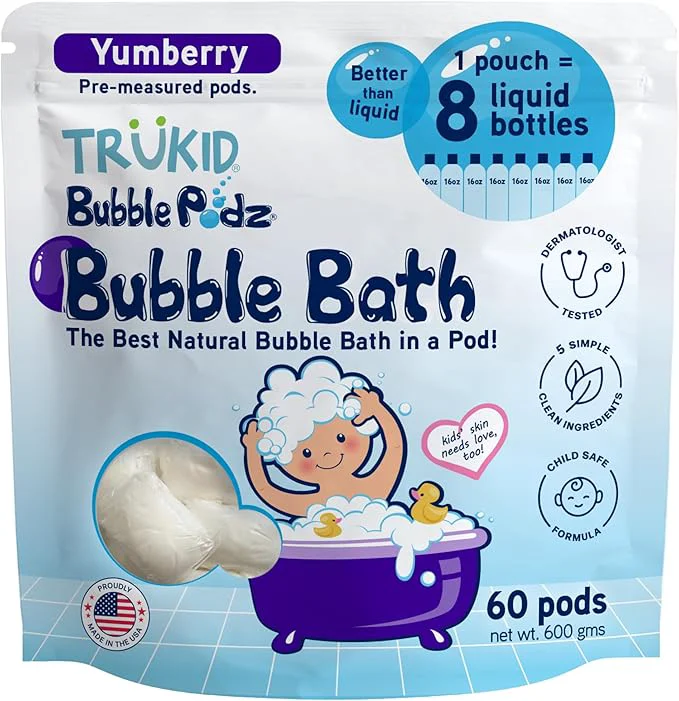 Enhanced TruKid Bubble Podz Bubble Bath for Kids Babies Tear Gentle Next-Generation
