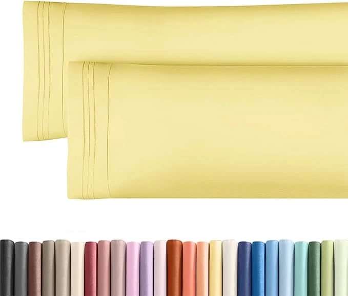 Carefully Designed Body Pillowcases Set of 2-20x54 Long Body Pillow Case - Soft Body Pillow Cover for Sleeping amp Side Sleepers - Comfy Wrinkle amp Fade - Machine Washable w Envelope Enclosure Yellow Environmentally Friendly