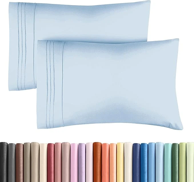 Solid King Pillow Cases Set of 2 - Ultra Soft Hotel Quality Pillowcase Covers - Comfy Cozy amp Wrinkle - Shrinkage Stain and Fade Resistant - Machine Washable Pillow Protectors - 2 Piece Set - Sky Blue Optimized