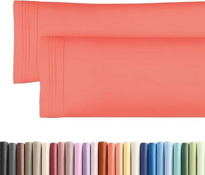 Eco-Friendly Body Pillowcases Set of 2-20x54 Long Body Pillow Case - Soft Body Pillow Cover for Sleeping amp Side Sleepers - Comfy Wrinkle amp Fade - Machine Washable w Envelope Enclosure Coral Powerful