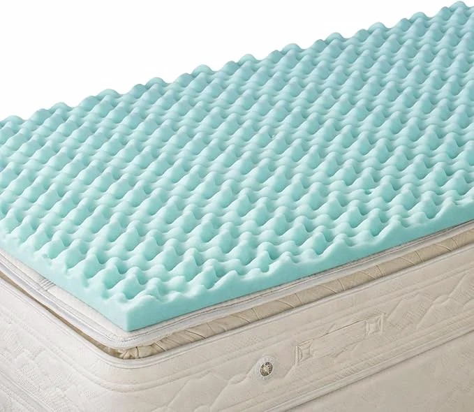 Sustainable DMI Twin XL Mattress Topper Egg Crate Foam Mattress Topper for Pressure Relief Weight Distribution amp Enhanced Airflow Dorm Bed Mattress Topper 2 Inch - Improved Comfort amp Alignment- Blue Green