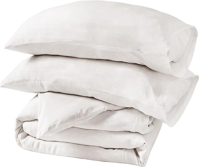 Trusted California Design Den King Size Duvet Cover Set 3 Piece Duvet Cover amp Sham Set Textured Natural Duvet Cover 106 quot x 90 quot to Fit King Size Duvet Linen-Natural King Contemporary