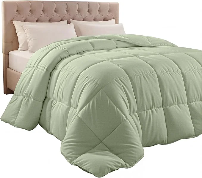 Optimized Utopia Bedding Comforter Duvet Insert Quilted Comforter with Corner Tabs Box Stitched Down Comforters King Size Sage Green Consistent