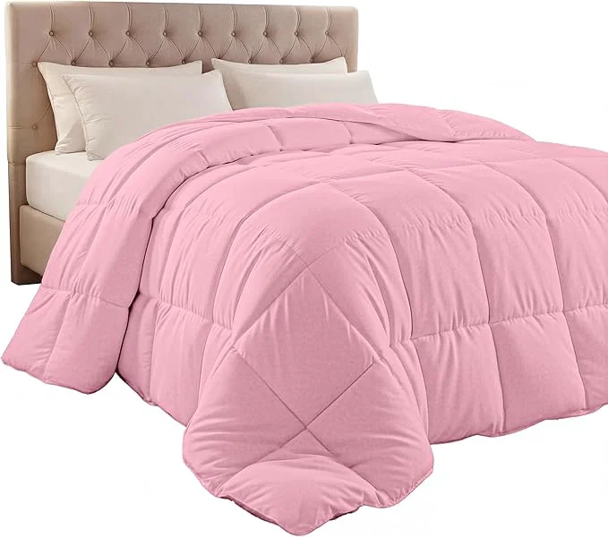 Trendy Utopia Bedding Comforter Duvet Insert Quilted Comforter with Corner Tabs Box Stitched Down Comforters Queen Size Pink Specialty