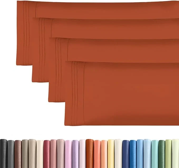 Versatile Body Pillowcases Set of 4-20x54 Long Body Pillow Case - Soft Body Pillow Cover for Sleeping amp Side Sleepers - Comfy Breathable amp Fade - Machine Washable w Envelope Enclosure - Terracotta Artisan