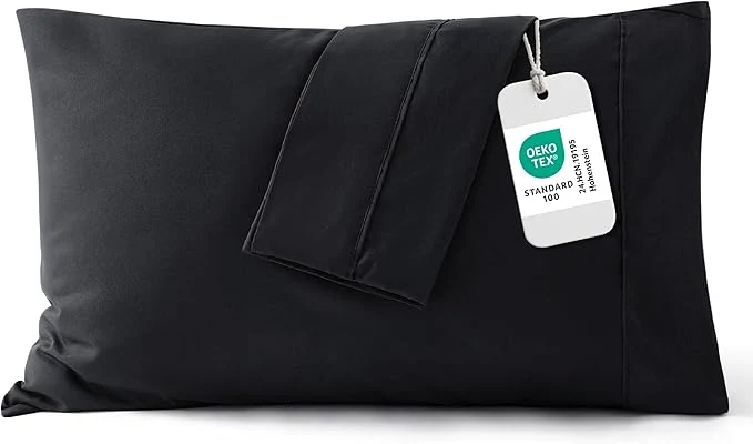 Comfortable Bedsure Black Pillowcase Set - Queen Size 20x30 inches Bed Pillow Cover - Brushed Microfiber Wrinkle Fade amp Stain Resistant - Envelop Closure Pillow Case Set of 2 Traditional