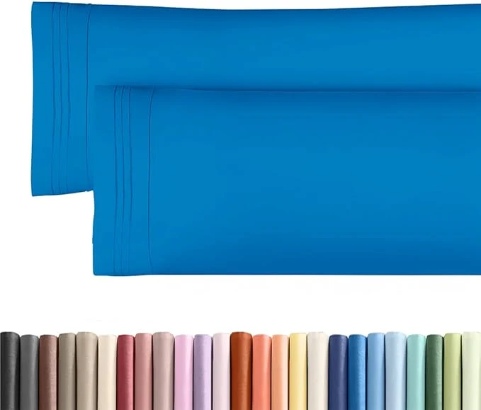 Recyclable Body Pillowcases Set of 2-20x54 Long Body Pillow Case - Soft Body Pillow Cover for Sleeping amp Side Sleepers - Comfy Wrinkle amp Fade - Machine Washable w Envelope Enclosure Royal Blue Flexible