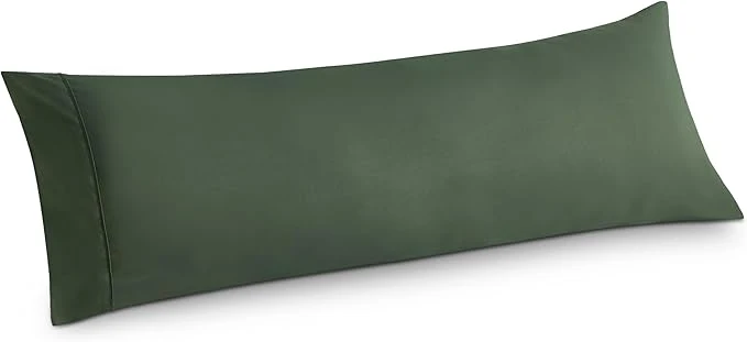 First-Class Bedsure Body Pillow Case Cover - Olive Green Brushed Microfiber Long Pillow Cases Ultra Soft and Cozy Body Pillowcase with Envelope Closure for Kids Wrinkle Fade Resistant 1 Pack 20x54 Inches Reusable