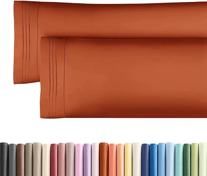 Minimalist Body Pillowcases Set of 2-20x54 Long Body Pillow Case - Soft Body Pillow Cover for Sleeping amp Side Sleepers - Comfy Breathable amp Wrinkle - Machine Washable w Envelope Enclosure Terracotta Fine