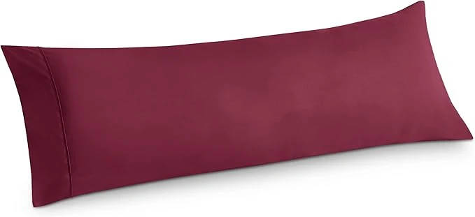 Clean Bedsure Body Pillow Case Cover - Burgundy Brushed Microfiber Long Pillow Cases Ultra Soft and Cozy Body Pillowcase with Envelope Closure for Kids Wrinkle Fade Resistant 1 Pack 20x54 Inches Advanced