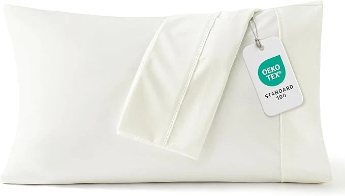 Fashionable Bedsure Pillow Cases Standard Size Set of 2 - Ivory White Brushed Microfiber Pillowcases Super Soft and Cozy Pillow Case Covers with Envelope Closure for Kids Wrinkle Fade Resistant 20x26 Inches Modern