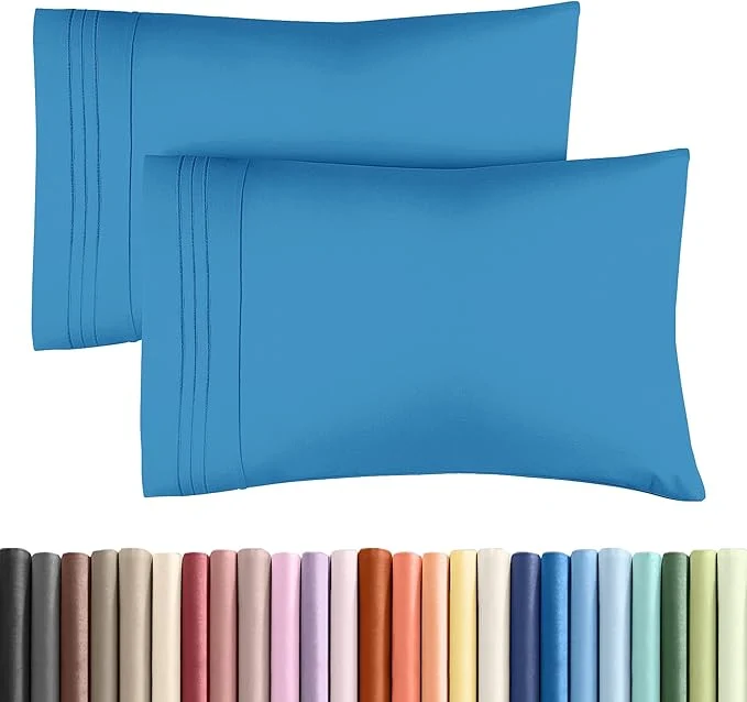 Official King Standard Pillow Cases Set of 2 - Soft Hotel Quality Pillowcase Covers - Comfy Cozy amp Fade - Wrinkle Resistant - Machine Washable Pillow Protectors - 2 Piece Set - King Standard Denim Blue Relaxed