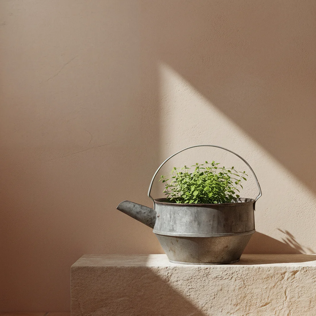 Solid Zinc watering can with handle Genuine