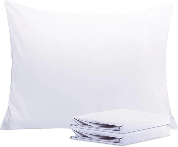 Advanced NTBAY Standard Pillowcase Set - 2 Pack Brushed Microfiber 20x26 Pillowcases - Soft Wrinkle- Fade-Resistant Stain-Resistant White Pillowcases with Envelope Closure - 20x26 Inches White Recyclable