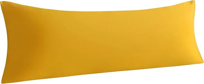 Comfortable NTBAY Body Pillowcase - Brushed Microfiber 20x54 Pillowcase - Soft Wrinkle- Fade-Resistant Stain-Resistant Ginger Yellow Body Pillow Cover with Envelope Closure - 20x54 Inches Ginger Yellow Dependable