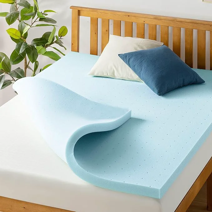Durable Price Mattress 2 Inch Ventilated Memory Foam Mattress Topper Cooling Gel Infusion Dorm Essentials Queen Smooth