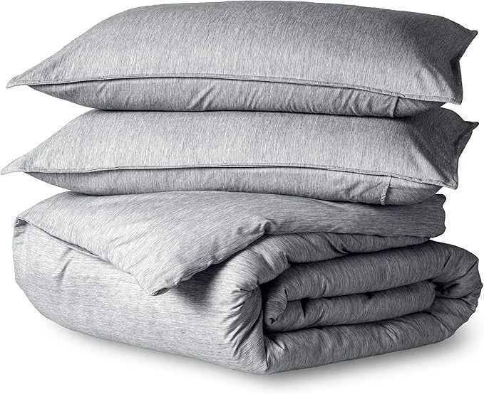 Flexible Bare Home Bedding Duvet Cover King Size - Premium 1800 Super Soft Collection - Lightweight Cooling - Soft Breathable Bedding Duvet Cover King Heathered Charcoal Outstanding