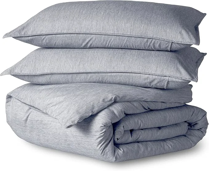 Green Bare Home Bedding Duvet Cover Full Size - Premium 1800 Super Soft Collection - Lightweight Duvet Cover - Soft Textured Bedding Full Heathered Midnight Blue High-Performance