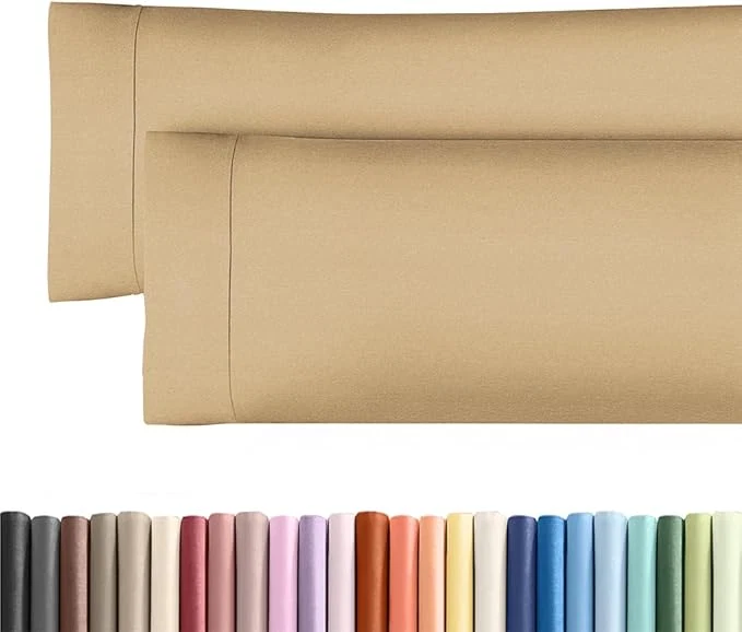 Authentic Body Pillowcases Set of 2-20x54 Long Body Pillow Case - Soft Body Pillow Cover for Sleeping amp Side Sleepers - Comfy Wrinkle amp Fade - Machine Washable w Envelope Enclosure Heathered Tan Exceptional