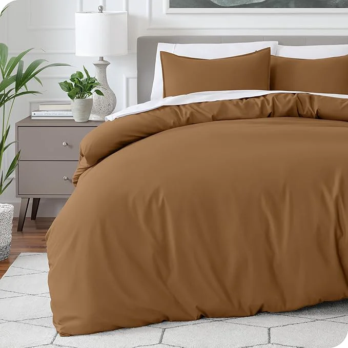 Reliable Bare Home Bedding Duvet Cover King Size - Premium 1800 Super Soft Collection - Lightweight Cooling - Soft Breathable Bedding Duvet Cover King Caramel Excellent
