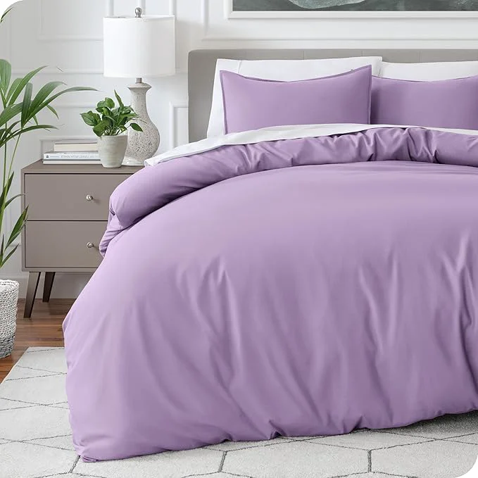 Smooth Bare Home Bedding Duvet Cover Extra Long Size - Premium 1800 Super Soft - Lightweight Cooling Duvet Cover - Soft Breathable Bedding Twin Twin XL Lavender Outstanding
