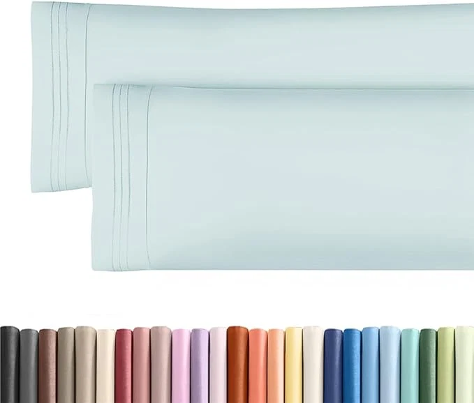 Fashionable Body Pillowcases Set of 2-20x54 Long Body Pillow Case - Soft Body Pillow Cover for Sleeping amp Side Sleepers - Comfy Wrinkle amp Fade - Machine Washable w Envelope Enclosure Sky Blue Natural