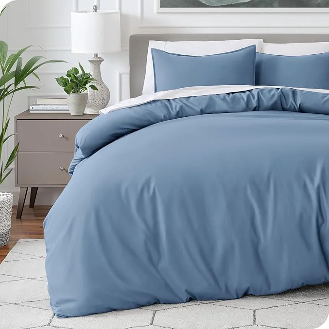 High-Grade Bare Home Bedding Duvet Cover Extra Long Size - Premium 1800 Super Soft - Lightweight Cooling Duvet Cover - Soft Breathable Bedding Twin Twin XL Coronet Blue Healthy