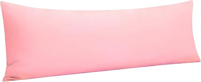 Long-Lasting NTBAY Body Pillowcase - Brushed Microfiber 20x54 Pillowcase - Soft Wrinkle- Fade-Resistant Stain-Resistant Pink Body Pillow Cover with Envelope Closure - 20x54 Inches Pink Efficient