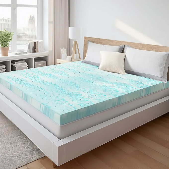 Dependable Sweetcrispy Mattress Topper Twin 3 Inch Thick Memory Foam Gel Infused Cooling Toppers Pad for Twin Size Bed Sleeper Sofa RV Camper CertiPUR US Ventilated and Breathable Blue