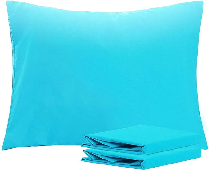 Traditional NTBAY Standard Pillowcase Set - 2 Pack Brushed Microfiber - Soft Wrinkle- Fade Stain-Resistant Pillow Cases with Envelope Closure - 20x26 Inches Blue Solid