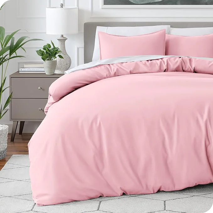 Fine Crafted Bare Home Bedding Duvet Cover Extra Long Size - Premium 1800 Super Soft Collection - Lightweight Cooling - Soft Breathable Bedding Duvet Cover Twin Twin XL Light Pink Excellent