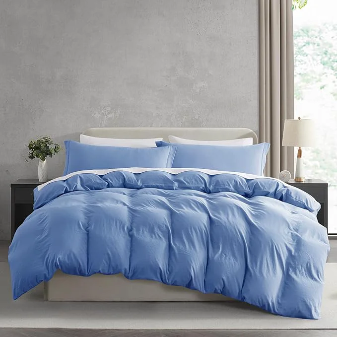 Top-Quality Nestl Calm Blue California King Duvet Cover Sets - Soft Prewashed Cal King Duvet Cover 3 Piece with Zipper Closure 1 Duvet Cover 104x98 inches and 2 Pillow Shams Classic