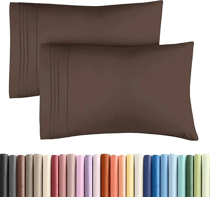 Natural King Pillow Cases Set of 2 - Ultra Soft Hotel Quality Pillowcase Covers - Comfy Cozy amp Wrinkle - Shrinkage Stain and Fade Resistant - Machine Washable Pillow Protectors - 2 Piece Set - Brown Fast