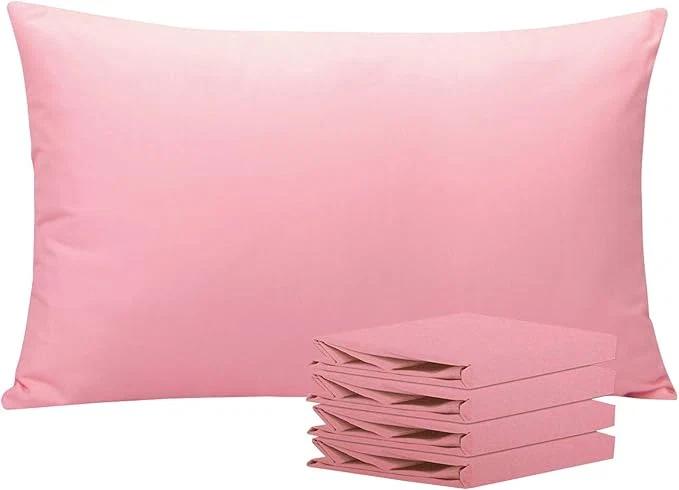 Durable NTBAY Queen Pillowcase Set - 4 Pack Brushed Microfiber 20x30 Pillowcases - Soft Wrinkle- Fade-Resistant Stain-Resistant Pink Pillowcases with Envelope Closure - 20x30 Inches Pink Secure