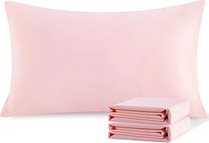 World-Class NTBAY King Pillowcase Set - 2 Pack Brushed Microfiber 20x36 Pillowcases - Soft Wrinkle- Fade-Resistant Stain-Resistant Blush Pink Pillowcases with Envelope Closure - 20x36 Inches Blush Pink Comfortable
