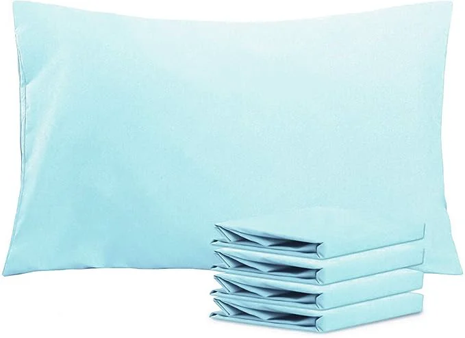 High-Quality NTBAY Queen Pillowcase Set - 4 Pack Brushed Microfiber 20x30 Pillowcases - Soft Wrinkle- Fade-Resistant Stain-Resistant Aqua Pillowcases with Envelope Closure - 20x30 Inches Aqua Fine