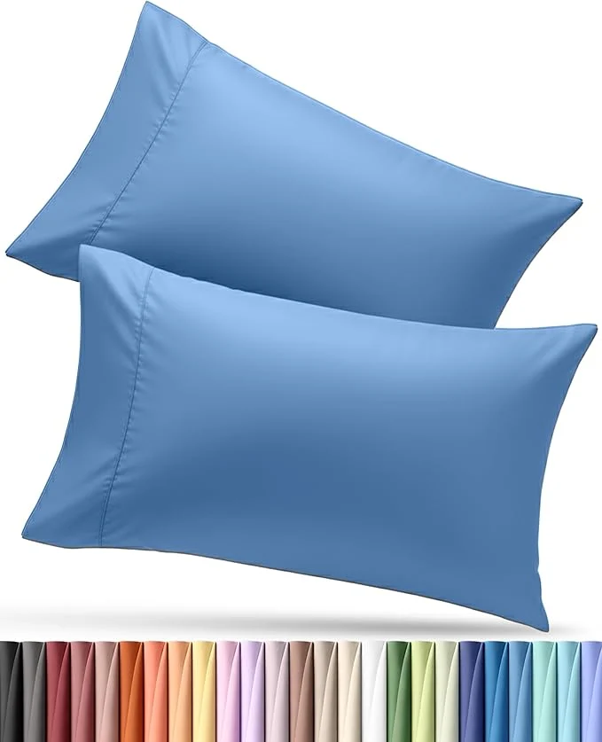 Pure Utopia Bedding Pillow Cases Standard Size 2-Pack – Soft Brushed Microfiber – Envelope Closure – for Hospitals Hotels Guest Rooms – Oeko-TEX 20x26 Inches Dutch Blue Prestigious