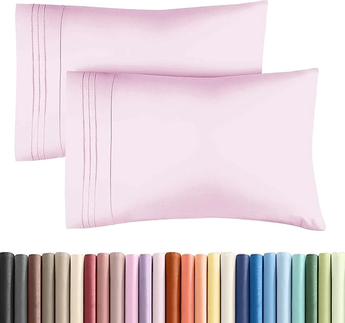 Traditional King Pillow Cases Set of 2 - Ultra Soft Hotel Quality Pillowcase Covers - Comfy Cozy Cooling amp Wrinkle - Shrink Stain amp Fade Resistant - Machine Washable Pillow Protectors - 2 Piece Set - Pink World-Class