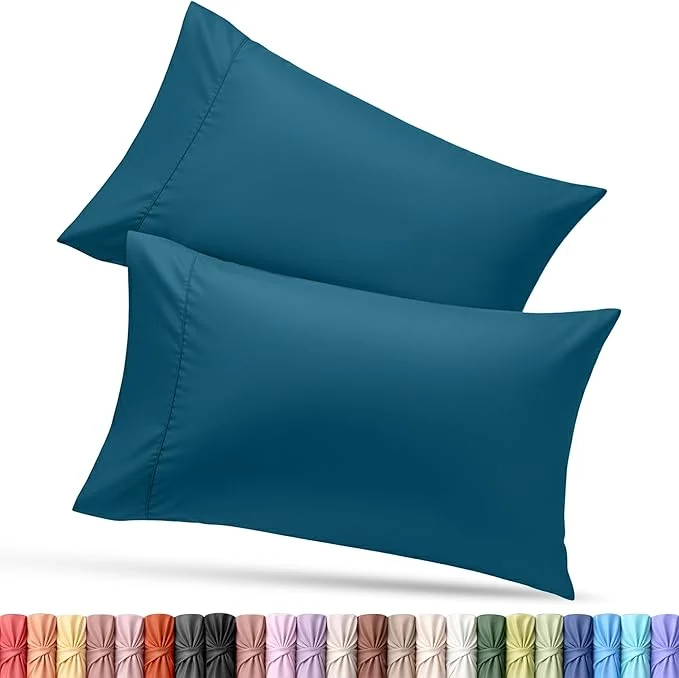 Original Utopia Bedding Queen Pillow Cases - 2 Pack - Envelope Closure - Soft Brushed Microfiber Fabric - Shrinkage and Fade Resistant Pillow Covers Queen Size 20 X 30 Inches Queen Denim Blue Casual