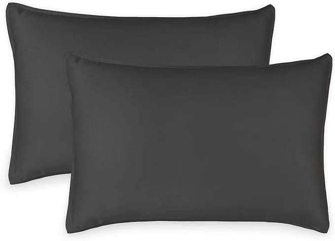 World-Class Queen Pillowcases by Pure Bamboo Organic Viscose Derived from Bamboo Luxuriously Soft amp Cooling Double Stitching Envelope Closure 2 Queen Pillowcases Charcoal Elite