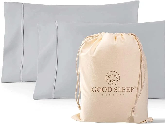 Smooth 1000 TC Light Gray King Pillowcases Set of 2 Egyptian Cotton Pillow Cases with Long Staple Cotton amp Sateen Weave Silky Soft Hotel - Like Bed Pillow Covers for Comfy Sleeping Snug Fit Specialty