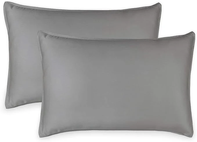 Environmentally Friendly Queen Pillowcases by Pure Bamboo Organic Viscose Derived from Bamboo Luxuriously Soft amp Cooling Double Stitching Envelope Closure 2 Queen Pillowcases Stone Grey Original
