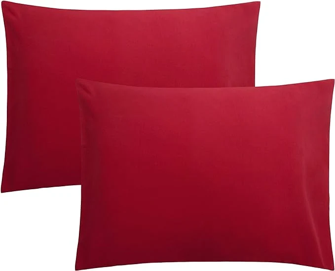 Natural FLXXIE Pillow Cases Standard Size Soft Microfiber Pillow Covers with Envelope Closure Wrinkle Stain Resistant Pillowcases 2 Piece Set 20x26 Wine Red Prestigious