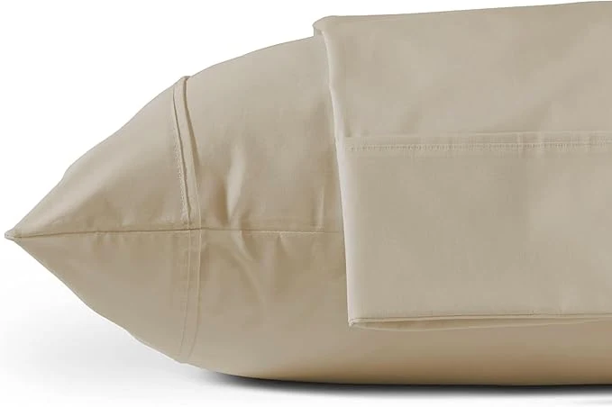High-Grade Linen Home Cotton Percale Pillowcases King Size Light Taupe 2 Pieces of Pillow Case Crisp and Cool Strong Bed Linen 20 inches X 40 inches Innovative
