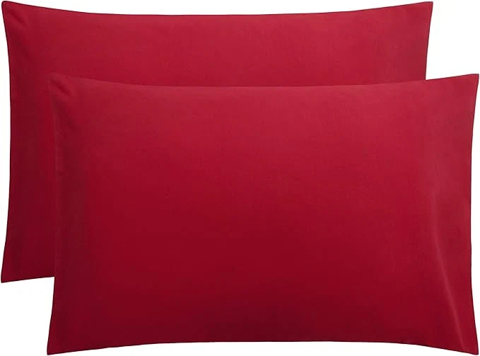Trendy FLXXIE Pillow Cases Queen Soft Microfiber Pillow Covers with Envelope Closure Wrinkle Resistant Pillowcases 2 Piece Set 20x30 Wine Red Top-Quality