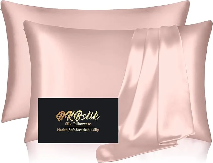 Luxury Silk Pillowcase 2 Pack Natural Mulberry Silk Pillow Case Anti Acne Silk Pillowcase for Hair and Skin King Size Silk Satin Pillowcase Set of 2 with Hidden Zipper Gifts for Women Men Coral Elite