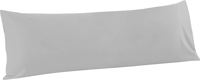 Fast FLXXIE Body Pillow Cover - Super Soft Microfiber 20x54 Body Pillow Case - Envelope Closure Wrinkle Stain Resistant 20x54 Long Pillowcase Light Grey Refined