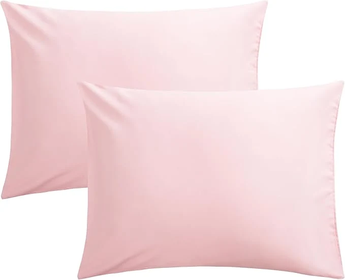 Professional FLXXIE Pillow Cases Standard Size Soft Microfiber Pillow Covers with Envelope Closure Wrinkle Stain Resistant Pillowcases 2 Piece Set 20x26 Blush Pink Fine Crafted